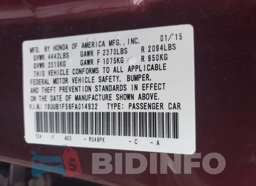 19UUB1F56FA014932 Photo# 9