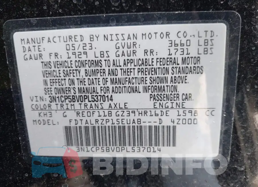 3N1CP5BV0PL537014 Photo# 9