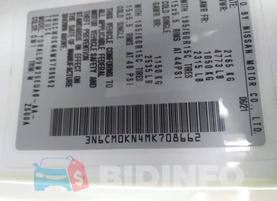 3N6CM0KN4MK708662 Photo# 9