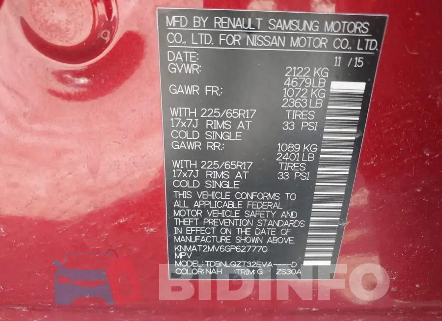 KNMAT2MV6GP627770 Photo# 9