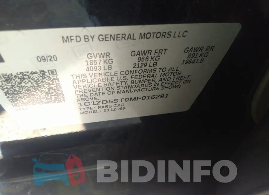 1G1ZD5ST0MF016291 Photo# 9