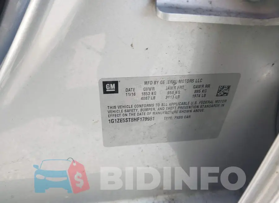 1G1ZE5ST8HF178981 Photo# 9