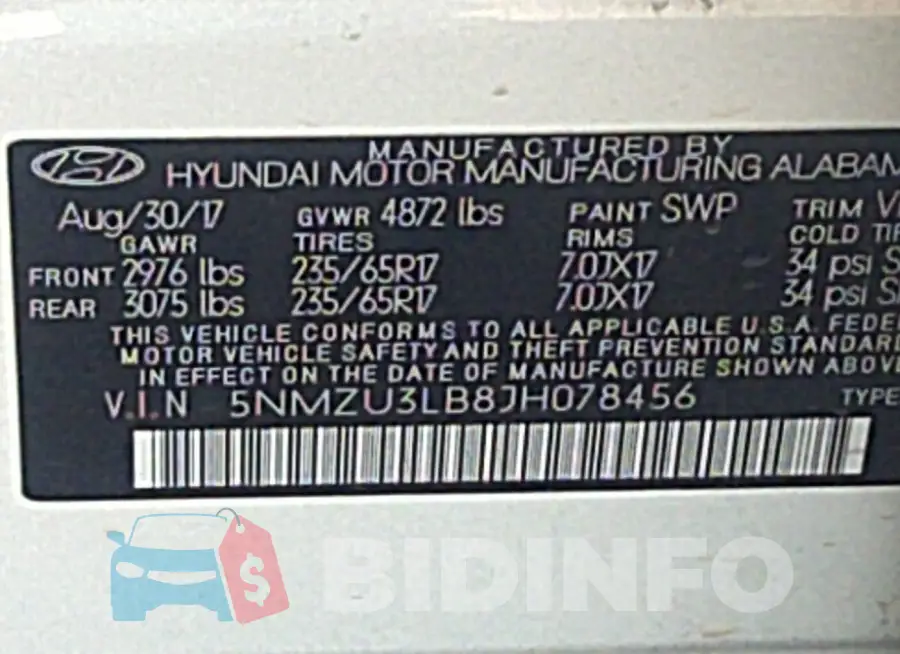 5NMZU3LB8JH078456 Photo# 9