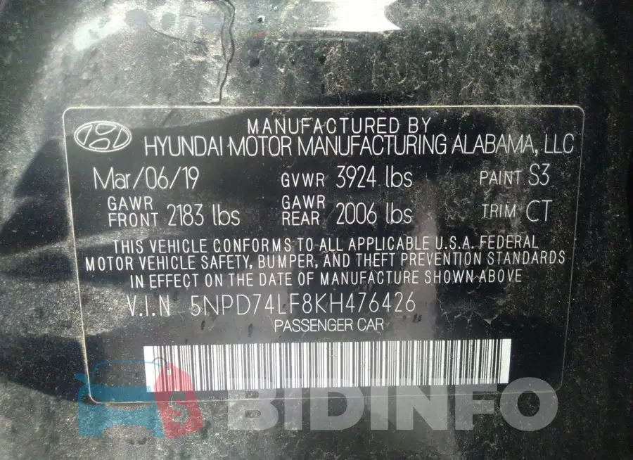 5NPD74LF8KH476426 Photo# 9