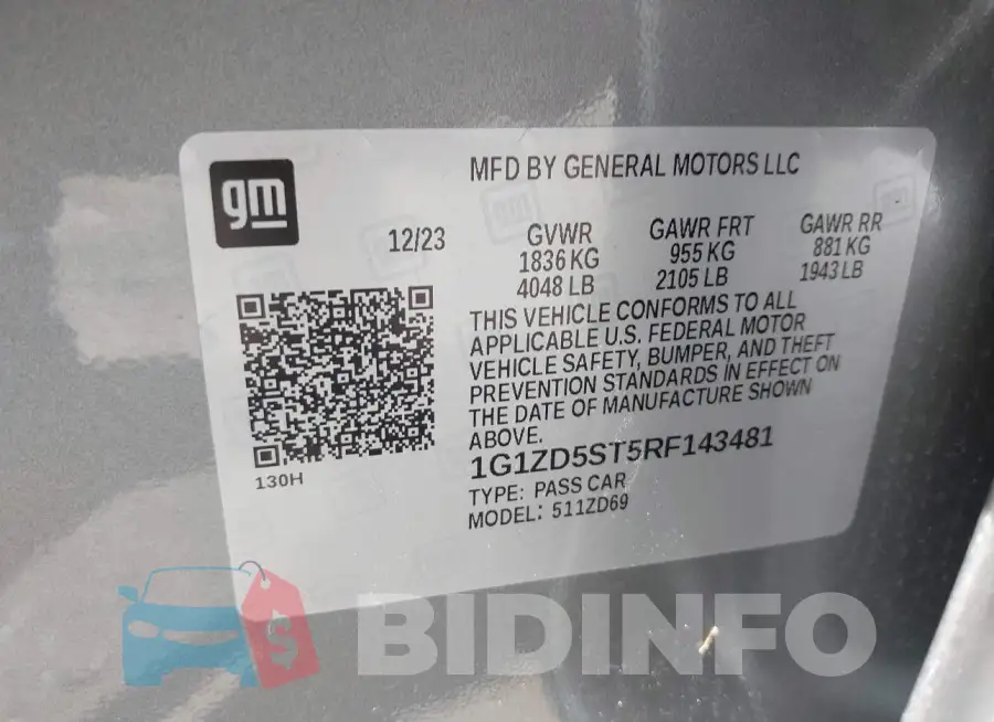 1G1ZD5ST5RF143481 Photo# 9