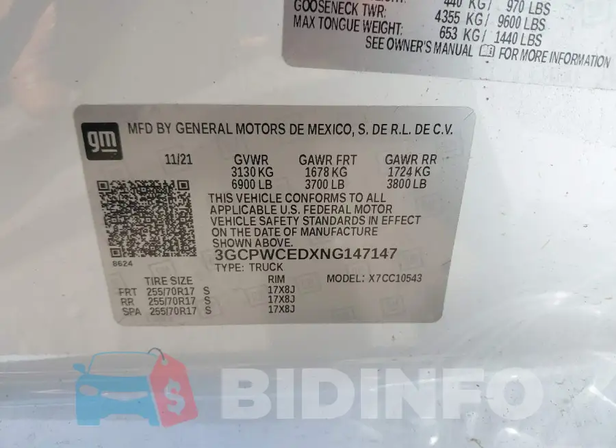 3GCPWCEDXNG147147 Photo# 9
