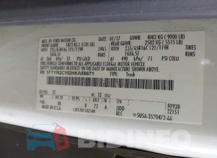 1FTYR2CM2HKA56671 Photo# 9
