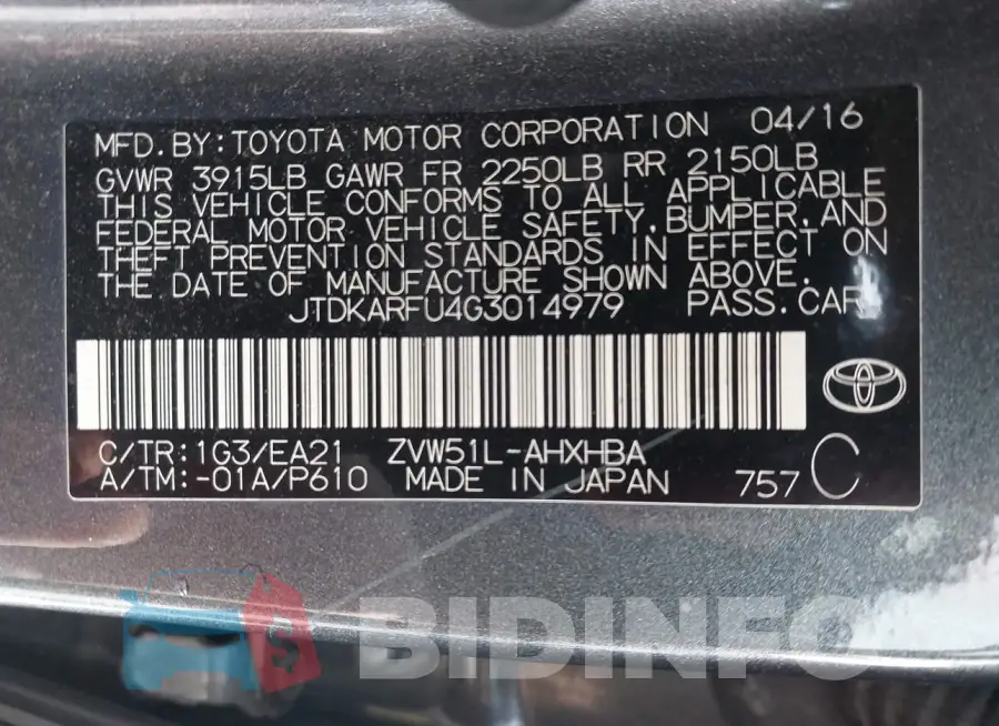 JTDKARFU4G3014979 Photo# 9