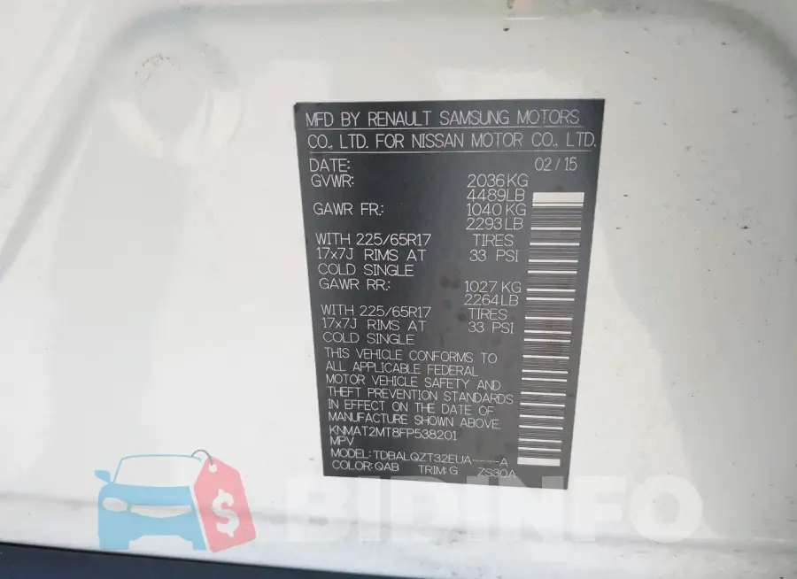 KNMAT2MT8FP538201 Photo# 9