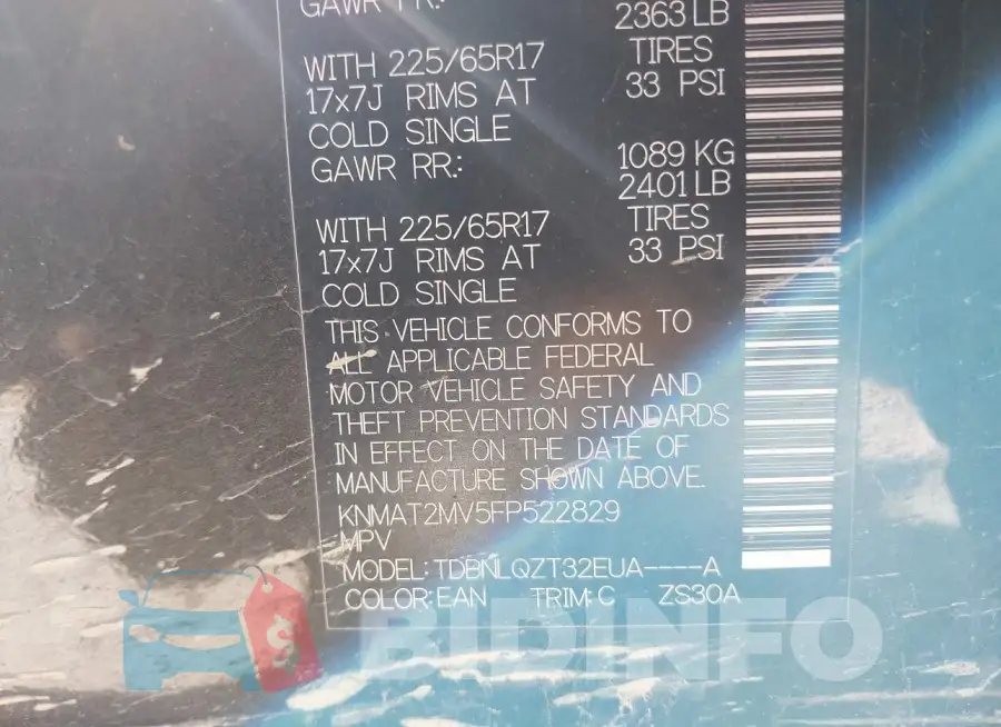 KNMAT2MV5FP522829 Photo# 9