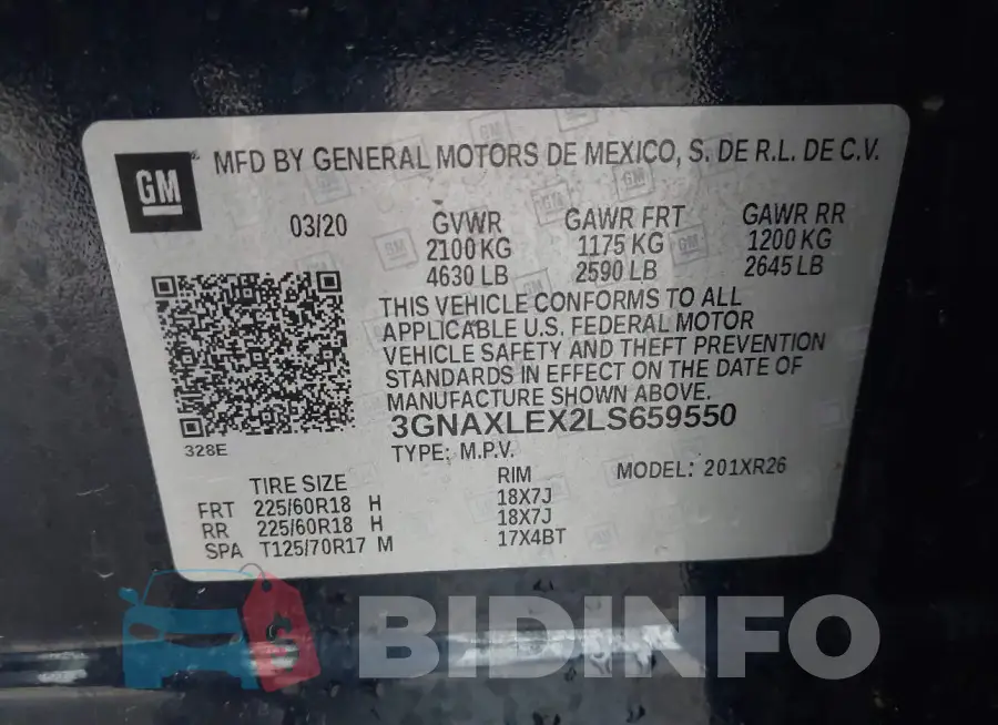 3GNAXLEX2LS659550 Photo# 9