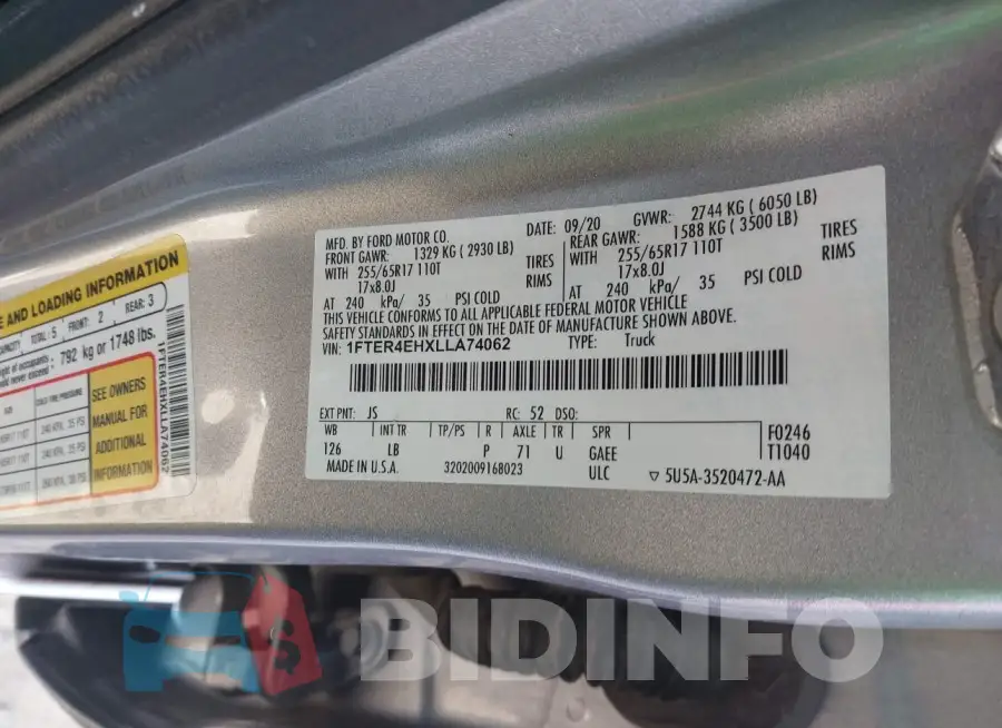 1FTER4EHXLLA74062 Photo# 9