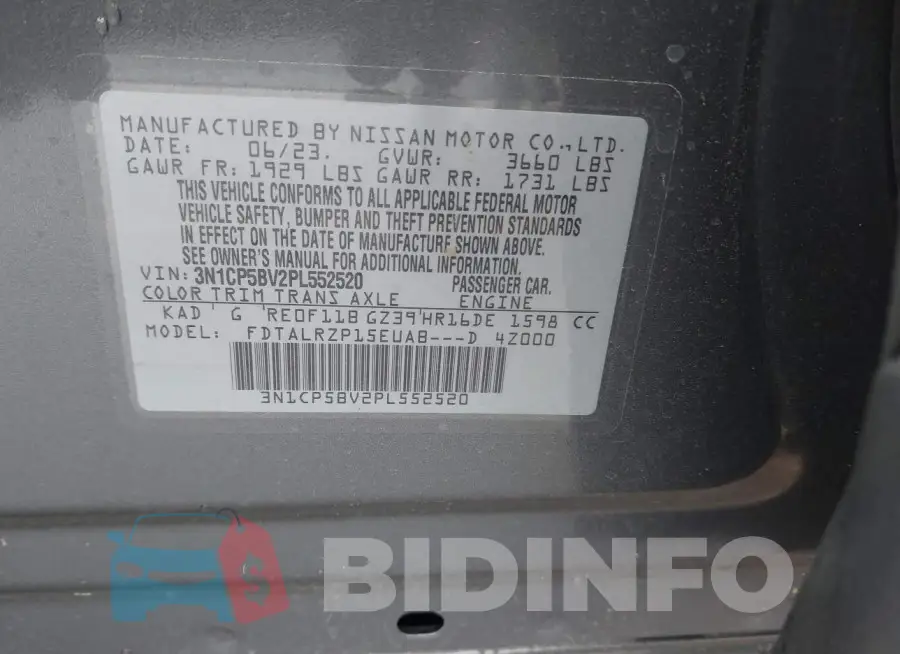 3N1CP5BV2PL552520 Photo# 9
