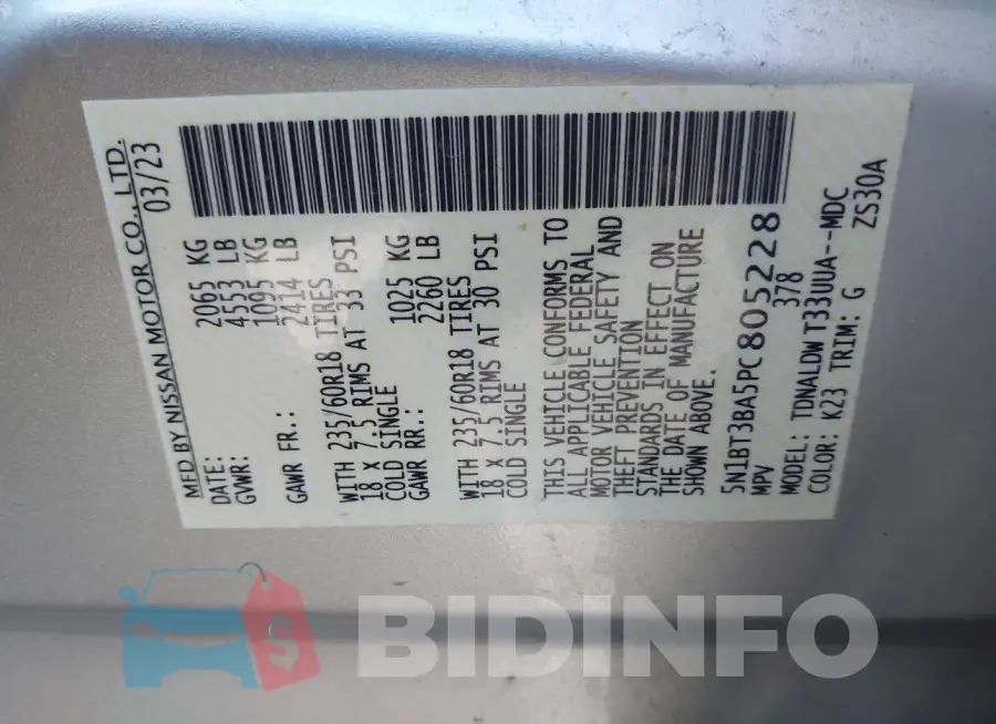 5N1BT3BA5PC805228 Photo# 9