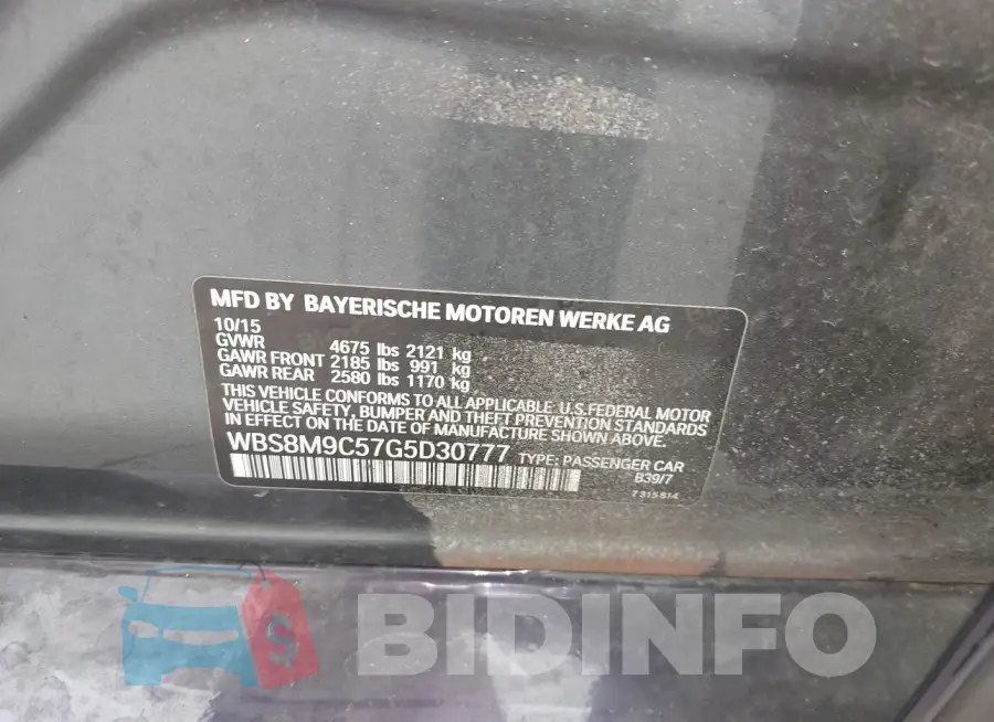 WBS8M9C57G5D30777 Photo# 9