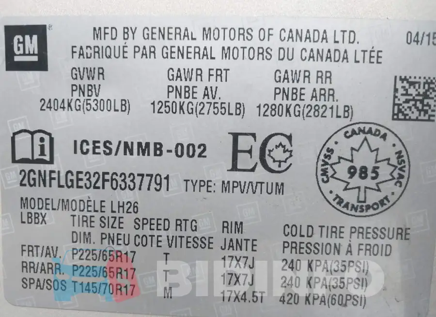 2GNFLGE32F6337791 Photo# 9