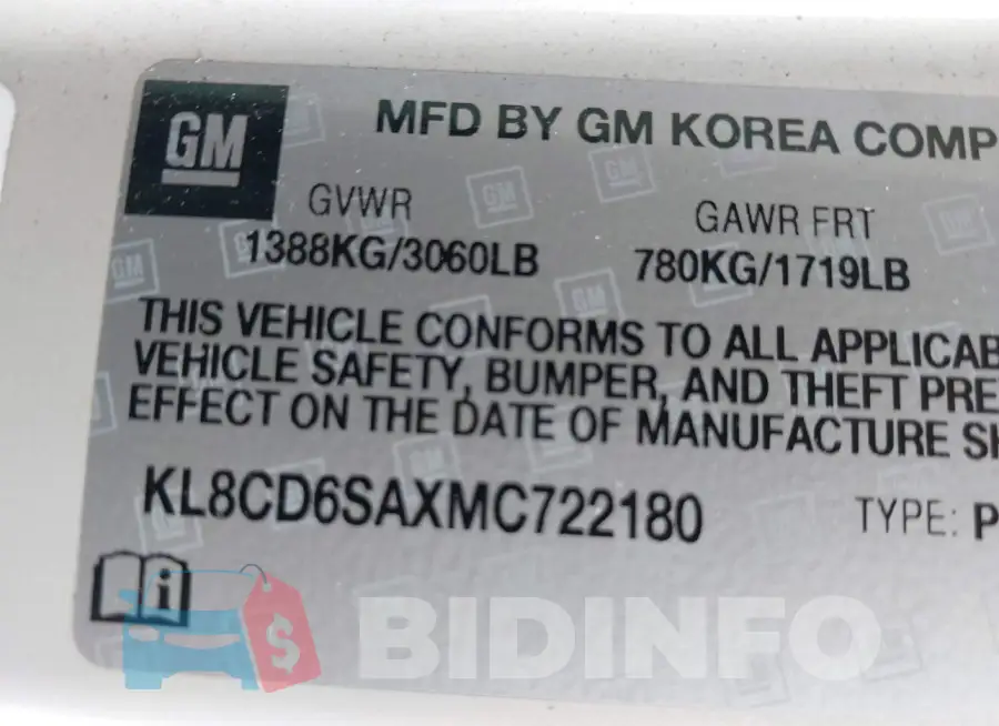 KL8CD6SAXMC722180 Photo# 9