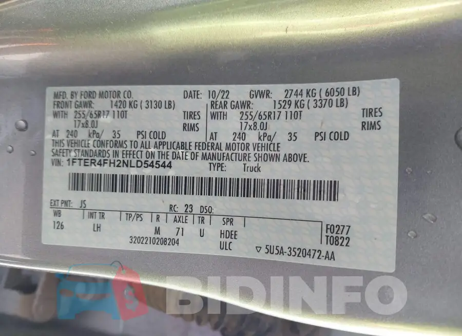 1FTER4FH2NLD54544 Photo# 9
