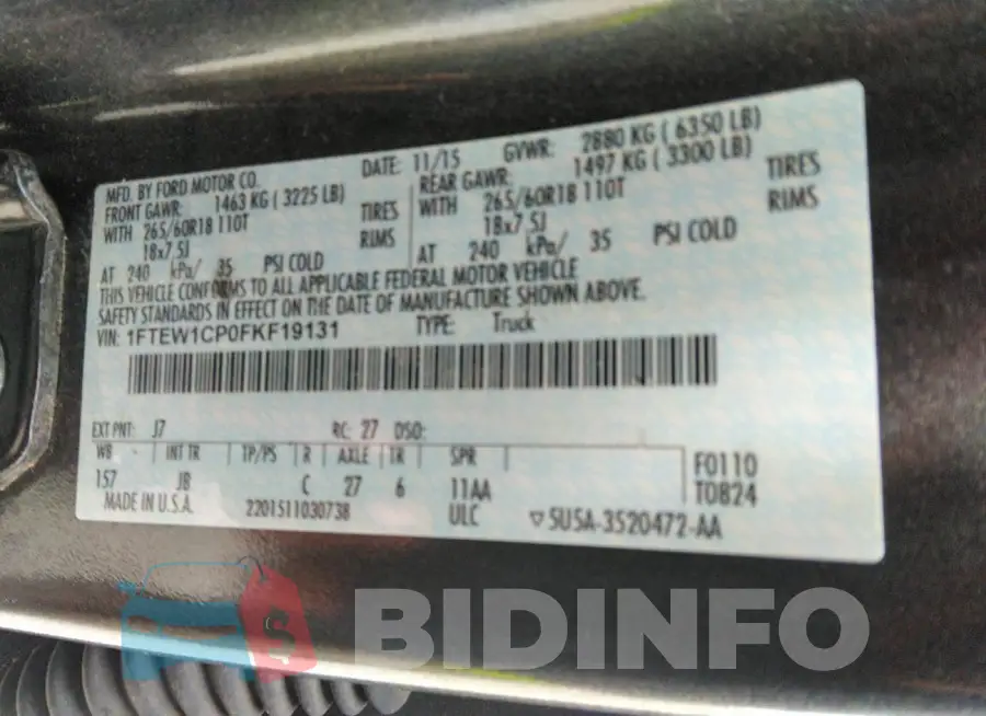 1FTEW1CP0FKF19131 Photo# 9