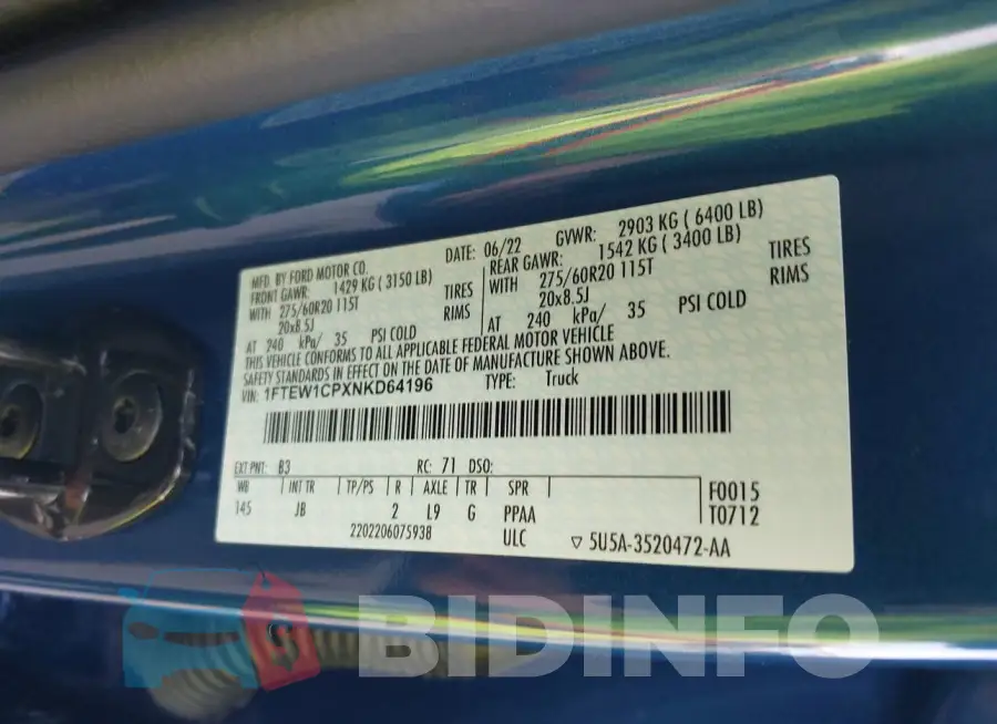 1FTEW1CPXNKD64196 Photo# 9