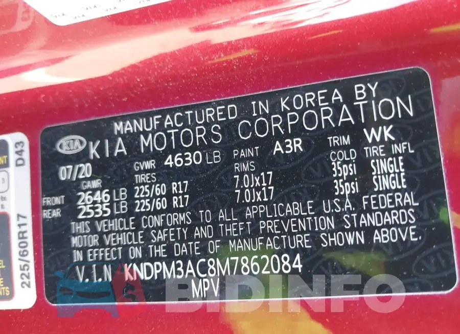 KNDPM3AC8M7862084 Photo# 9