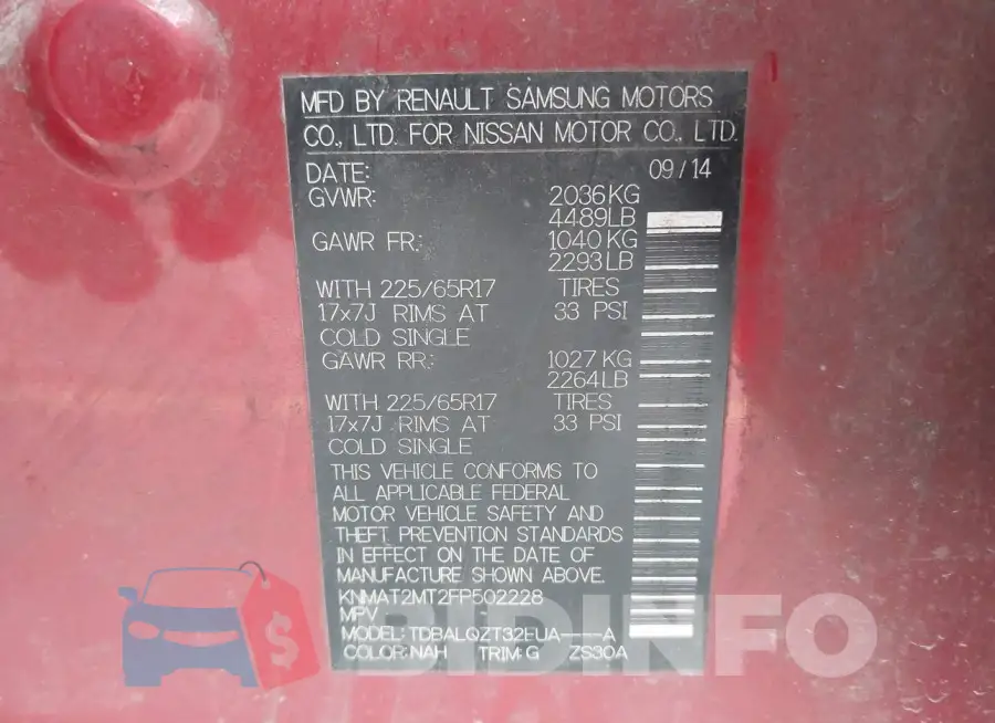 KNMAT2MT2FP502228 Photo# 9