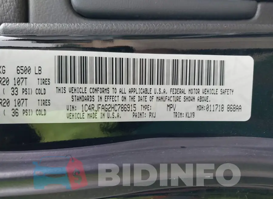 1C4RJFAG2HC786915 Photo# 9