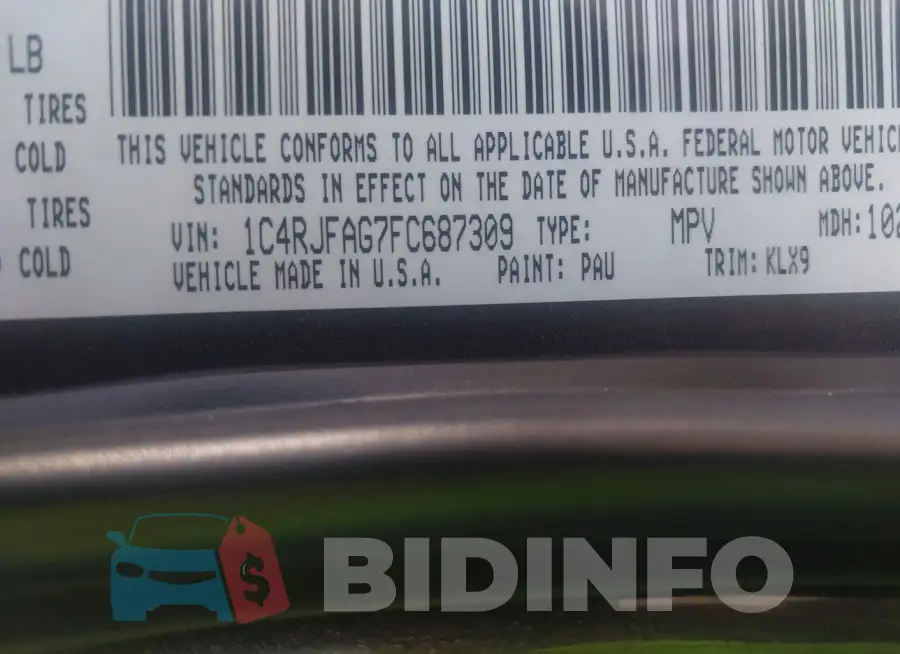 1C4RJFAG7FC687309 Photo# 9