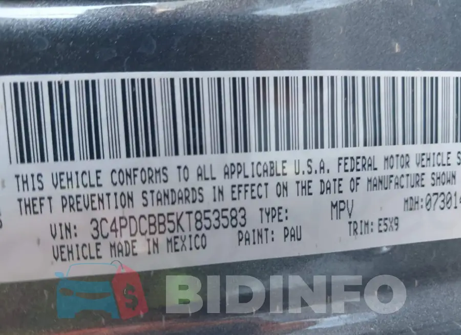3C4PDCBB5KT853583 Photo# 9