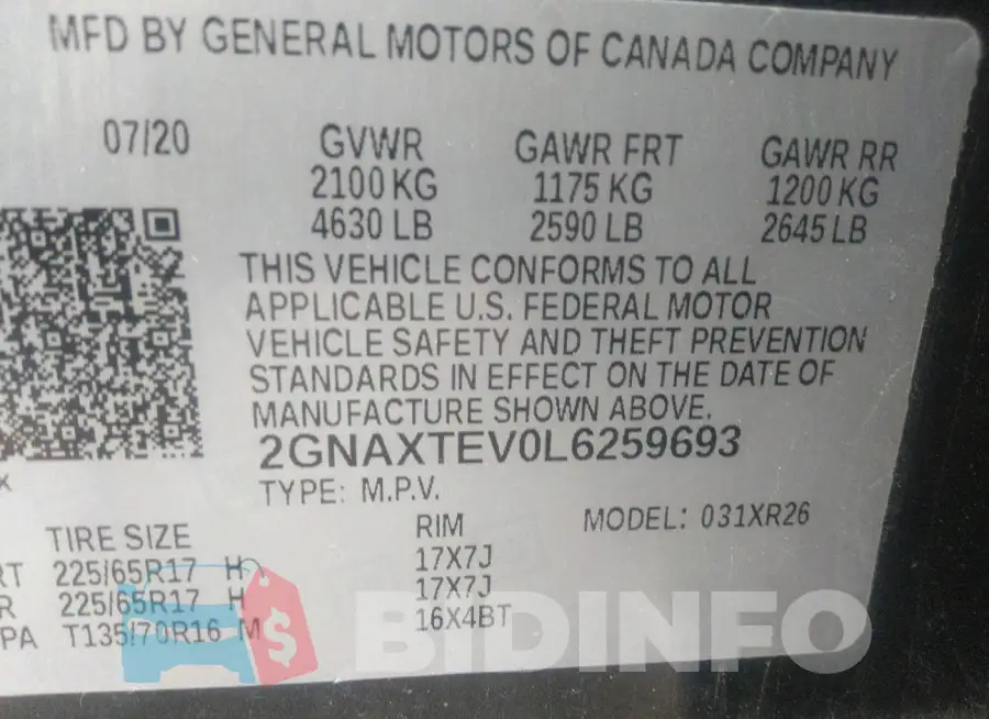 2GNAXTEV0L6259693 Photo# 9