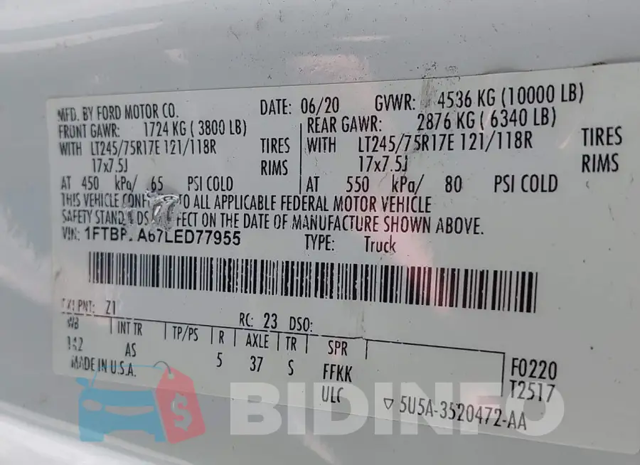 1FTBF2A67LED77955 Photo# 9