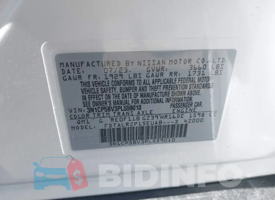 3N1CP5BV3PL559010 Photo# 9