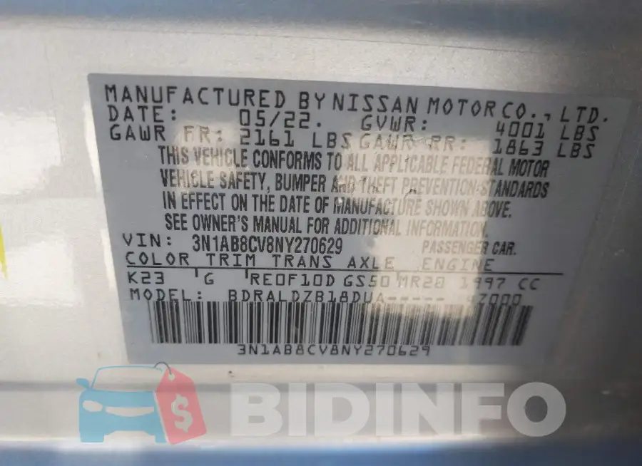 3N1AB8CV8NY270629 Photo# 9