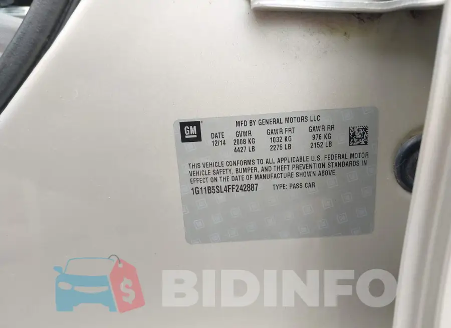 1G11B5SL4FF242887 Photo# 9