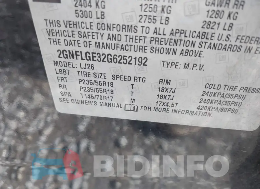 2GNFLGE32G6252192 Photo# 9