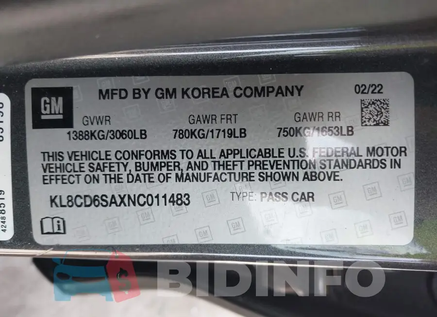 KL8CD6SAXNC011483 Photo# 9
