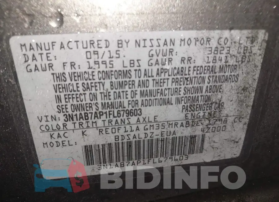 3N1AB7AP1FL679603 Photo# 9