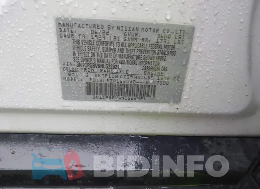 3N1CP5BV6NL522921 Photo# 9