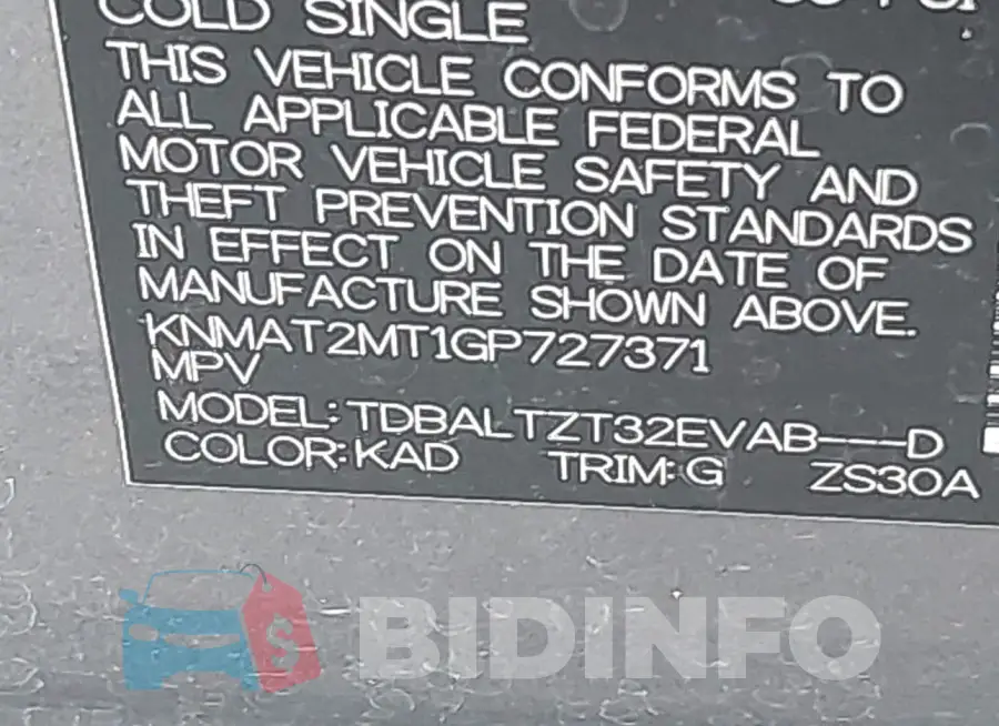 KNMAT2MT1GP727371 Photo# 9