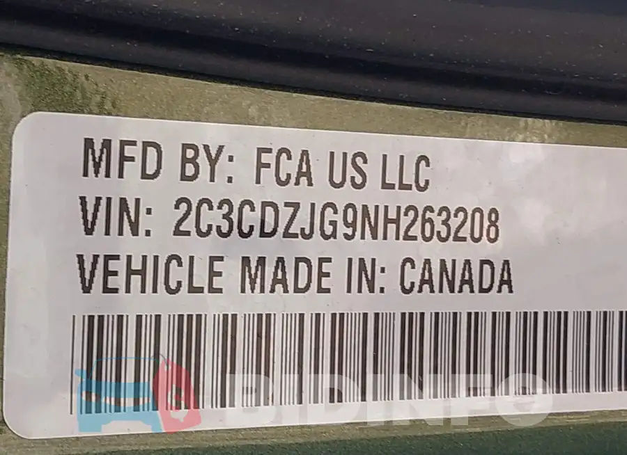 2C3CDZJG9NH263208 Photo# 9