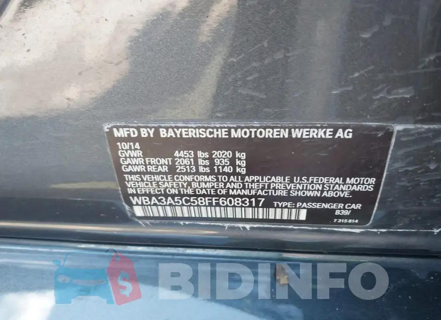 WBA3A5C58FF608317 Photo# 9