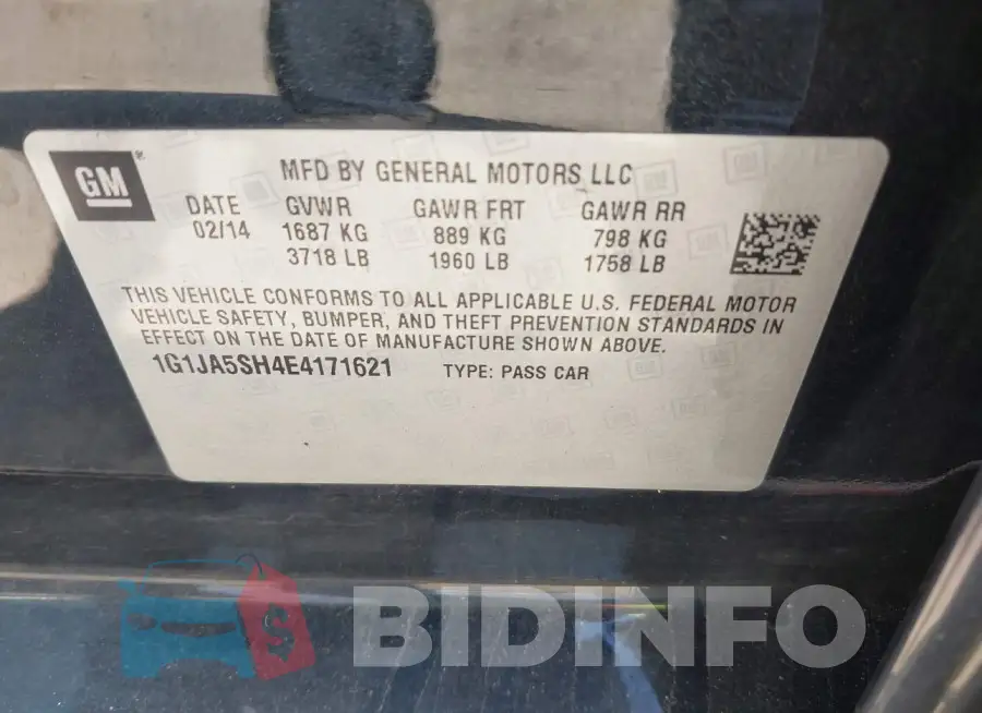 1G1JA5SH4E4171621 Photo# 9