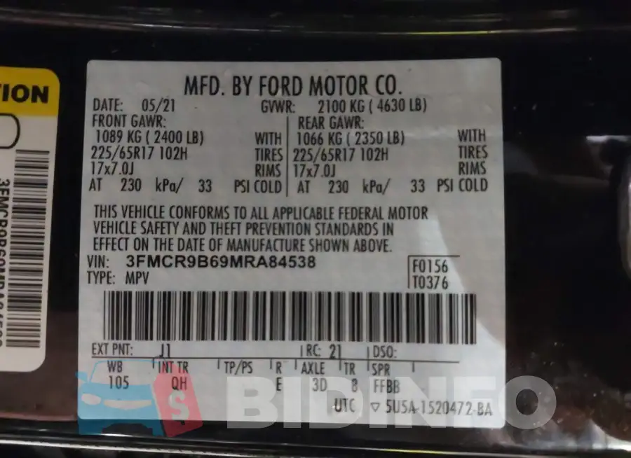 3FMCR9B69MRA84538 Photo# 9