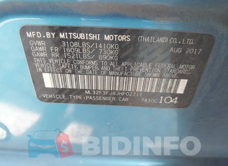 ML32F3FJ8JHF02711 Photo# 9