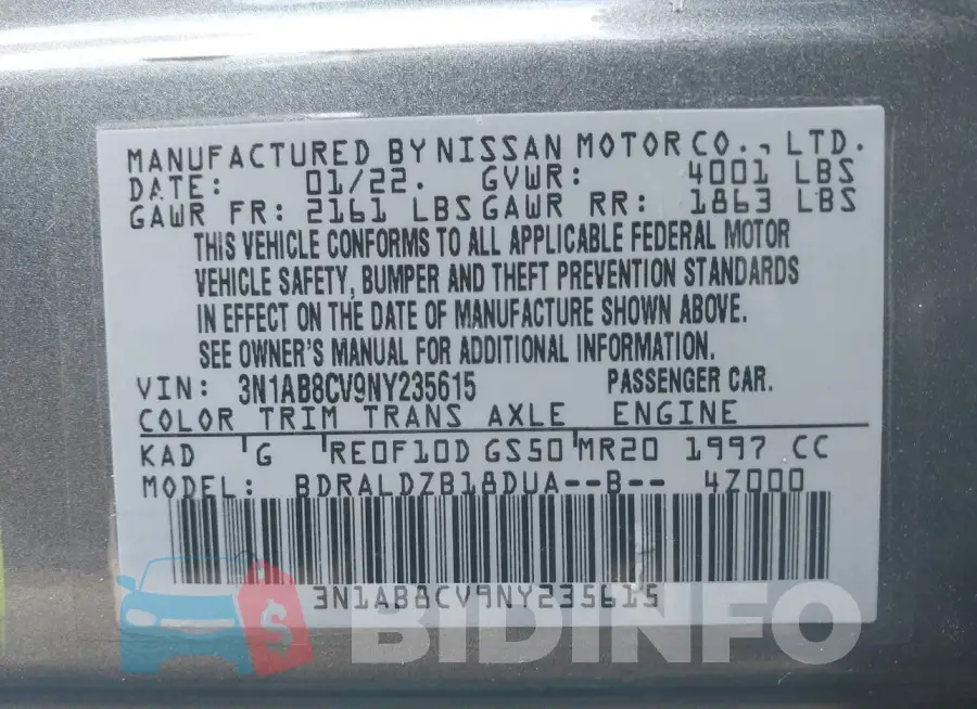 3N1AB8CV9NY235615 Photo# 9