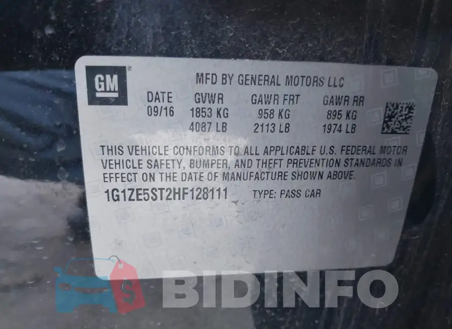 1G1ZE5ST2HF128111 Photo# 9
