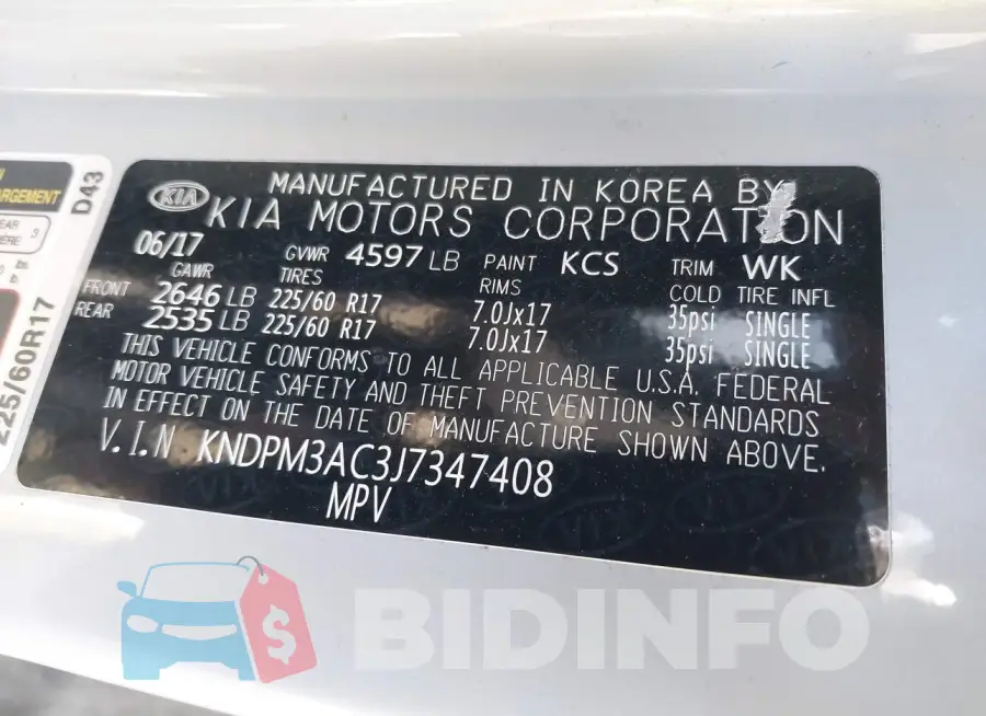 KNDPM3AC3J7347408 Photo# 9