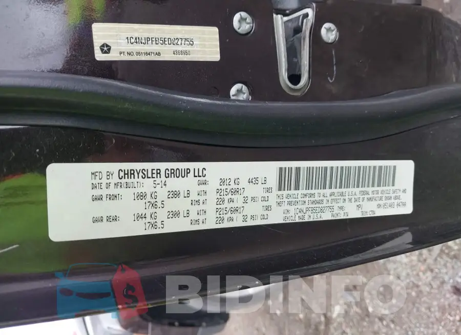 1C4NJPFB5ED827755 Photo# 9