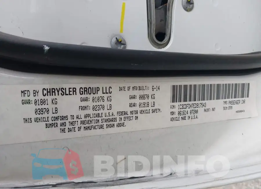 1C3CDFDH7ED917543 Photo# 9