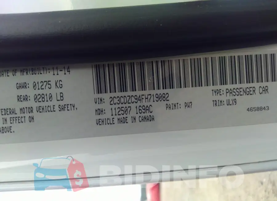 2C3CDZC94FH719082 Photo# 9